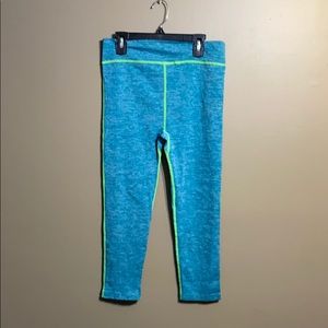 Active Crop Leggings Blue/Neon green L/XL